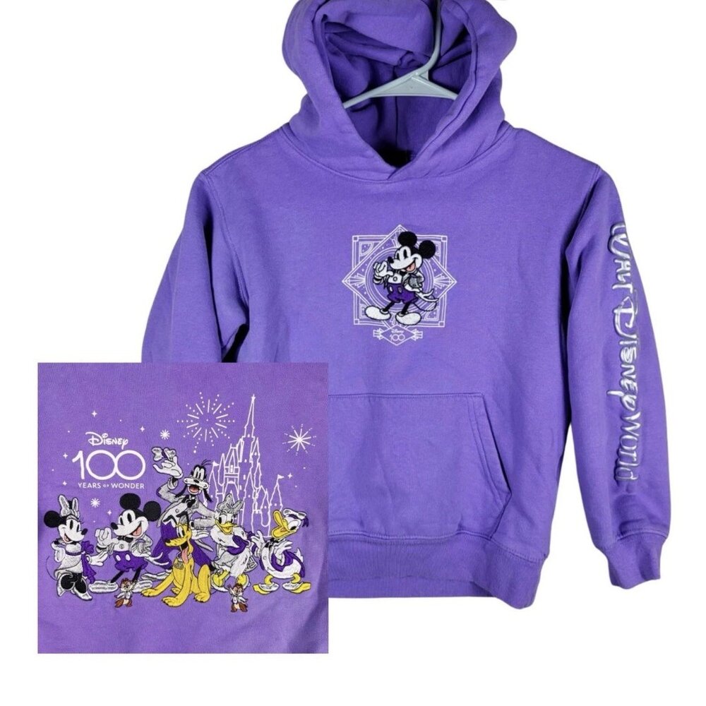 Walt Disney World 100years Mickey and Friends Embroidered Hoodie Youth Size‎ 13